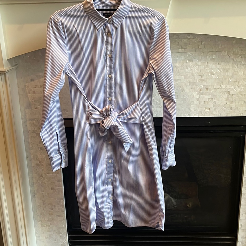 Blue And White Striped Ann Taylor Dress